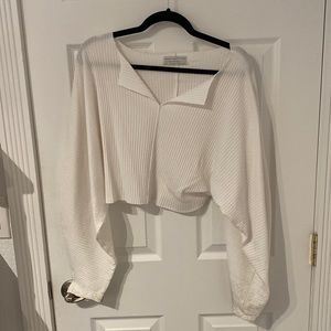 Urban Outfitters White Long Sleeve Cropped Top Size M